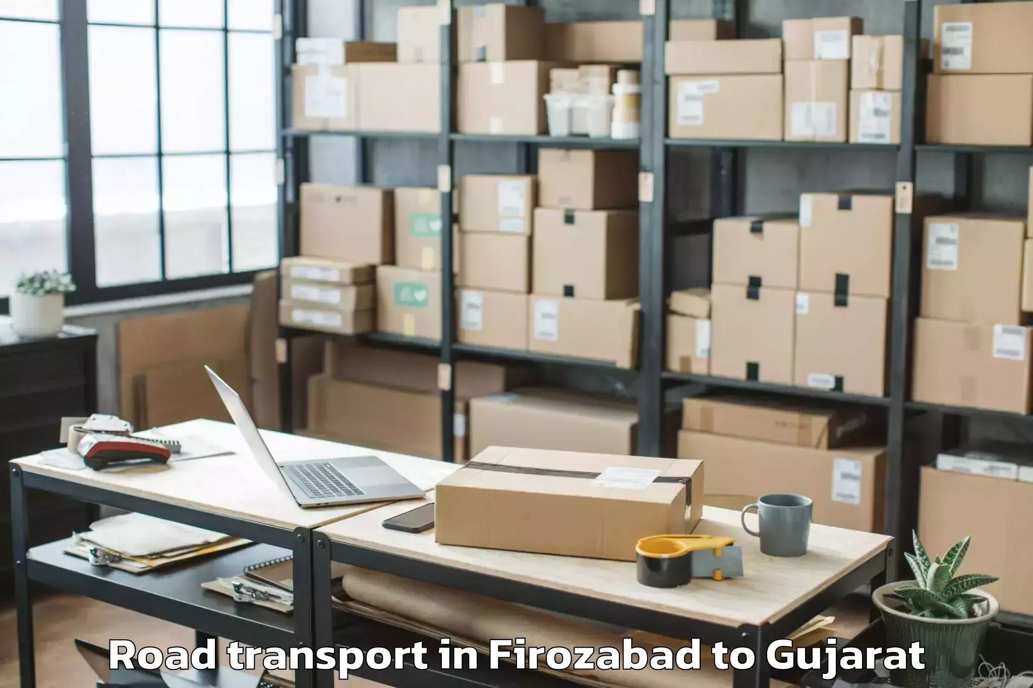 Professional Firozabad to Khambha Road Transport